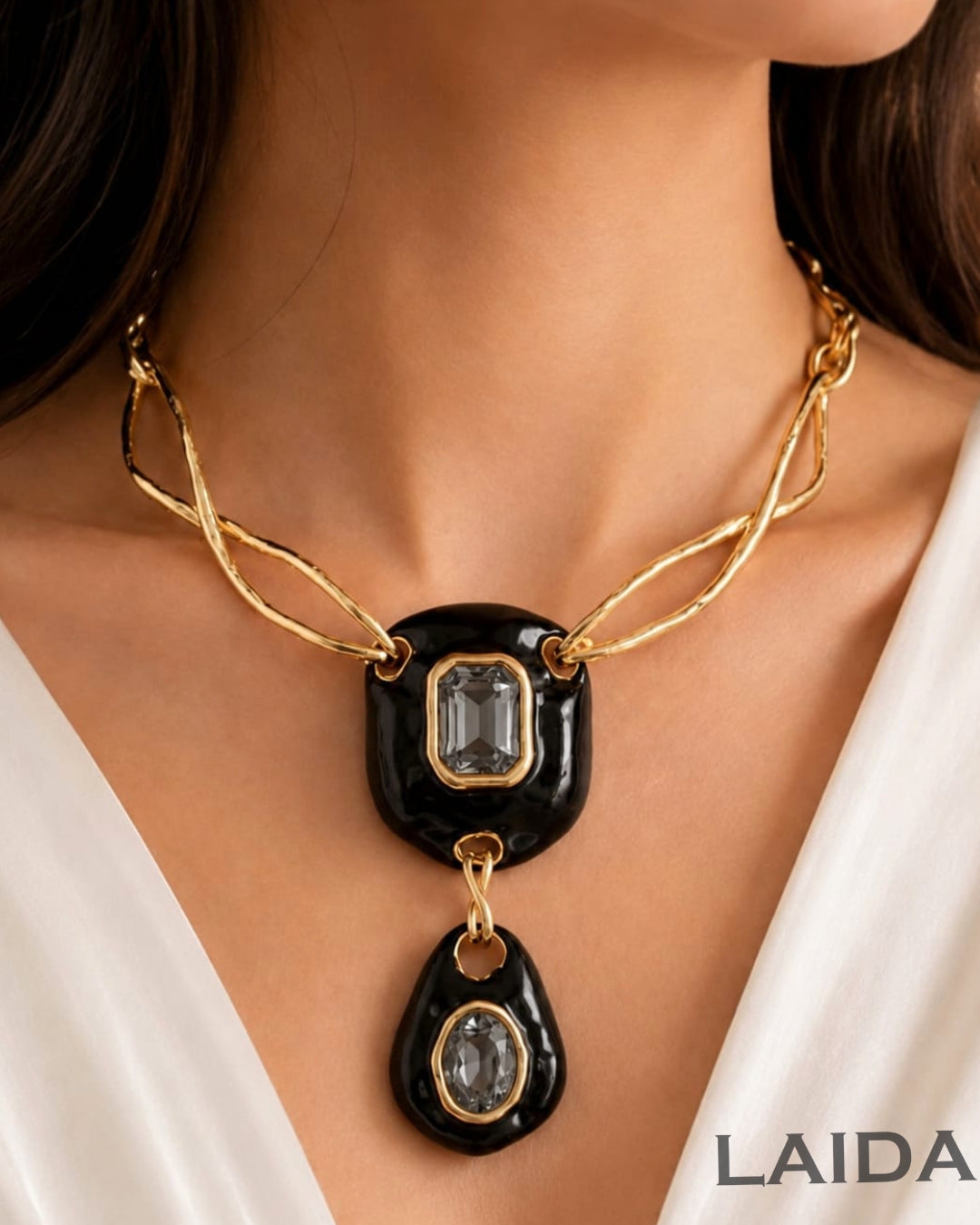 Premium Chic Black Sculptural necklace | Statement Jewellery