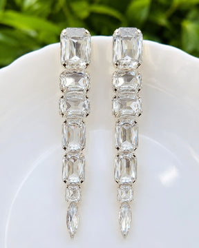 Silver Rhinestone Statement Earrings