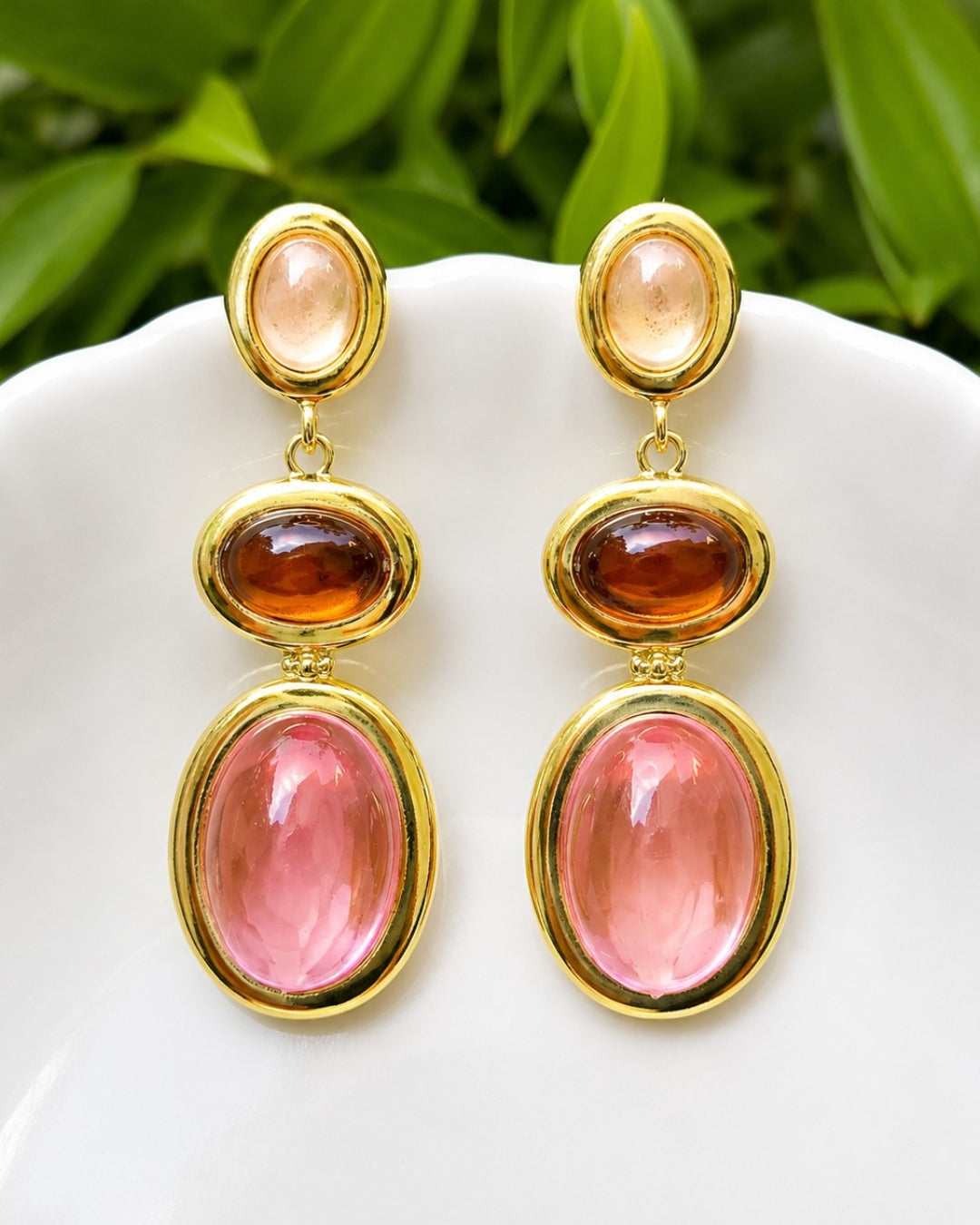 Pastel Gem Dangles Drop Earrings