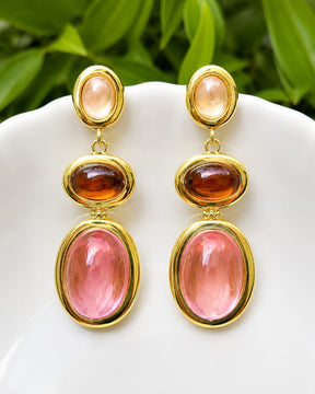 Pastel Gem Dangles Drop Earrings