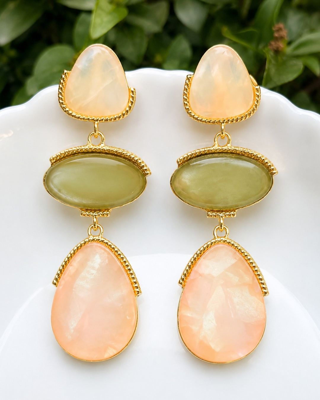 Multicolor Resin Earrings - Pastel