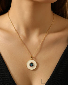 White Evil Eye Pendant