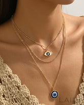 Envy  Multi - Layered Evil Eye Pendant Chain