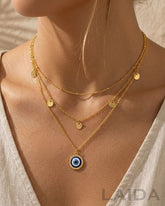 Charm  Multi  - Layer Evil Eye Pendant Chain