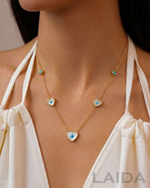 White Heart Evil Eye Pendant