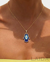 Blue Hamsa Pendant
