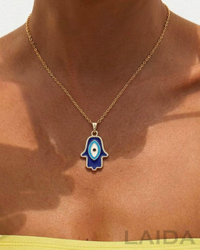 Blue Hamsa Pendant