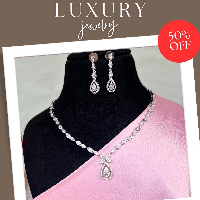 Darcy Tear Drop AD Necklace Set