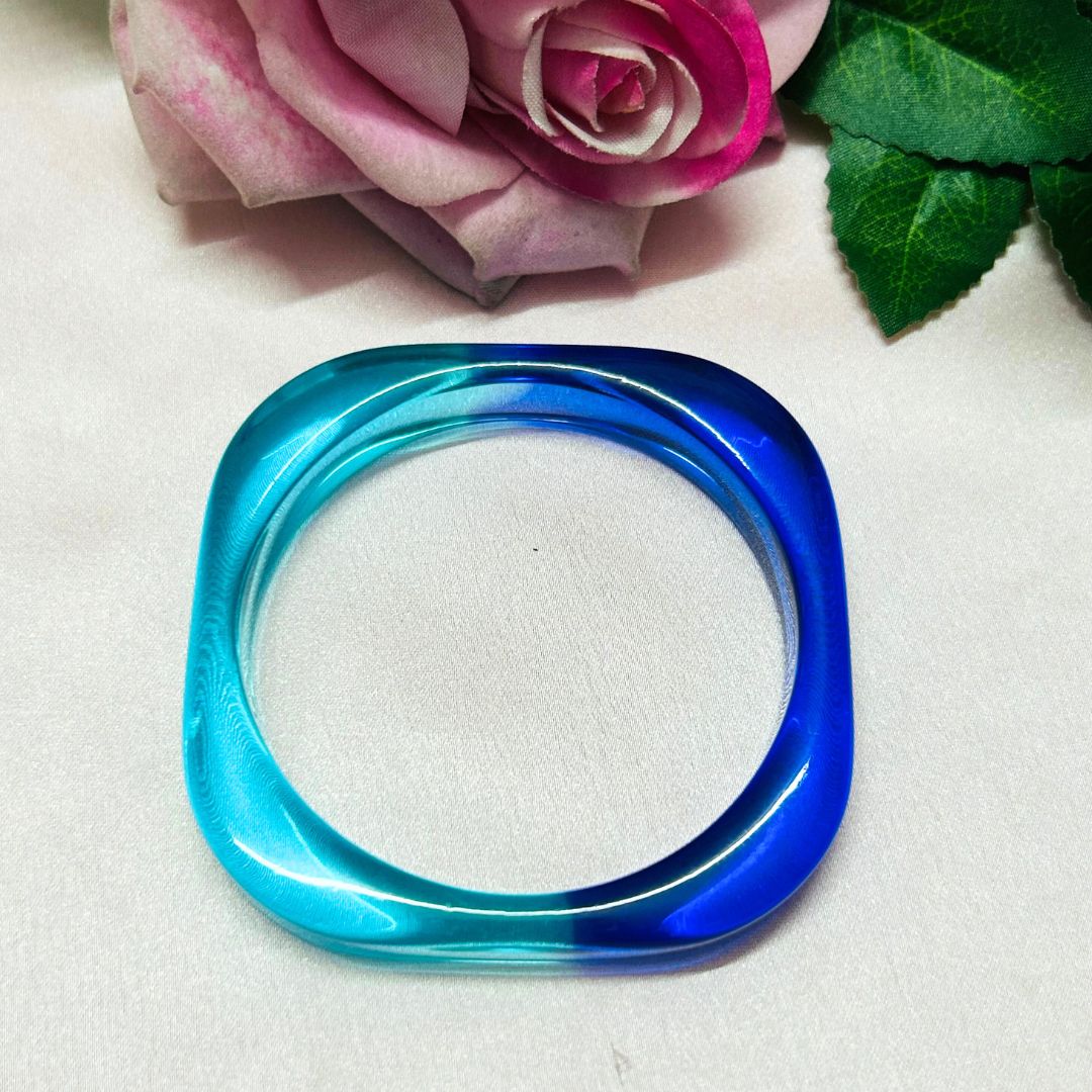 Blue Square Shaped Resin Bracelet