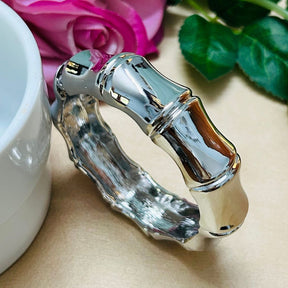 Silver Textured Metalic Handcuff/Kada