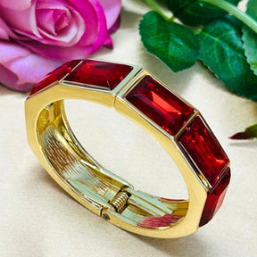 Red Rhinestone Openable Bracelet