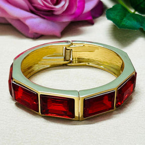 Red Rhinestone Openable Bracelet