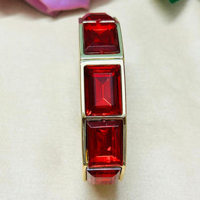 Red Rhinestone Openable Bracelet