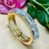 Silver Rhinestone Openable Bracelet