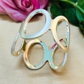 Silver Matte Abstract Cutout Handcuff/Kada