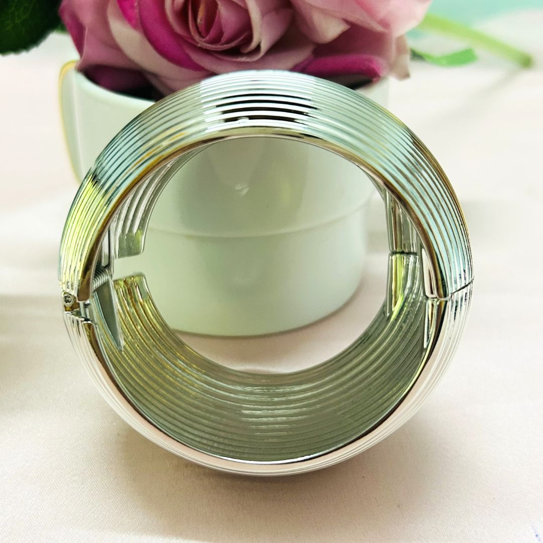 Silver Ripple Broad Shiny Kada/Cuff