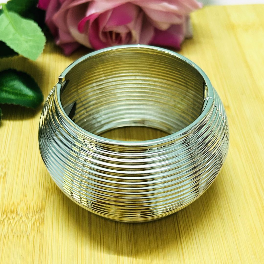 Silver Ripple Broad Shiny Kada/Cuff