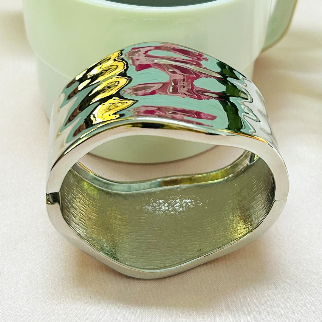 Silver Shiny Wave Kada/Handcuff