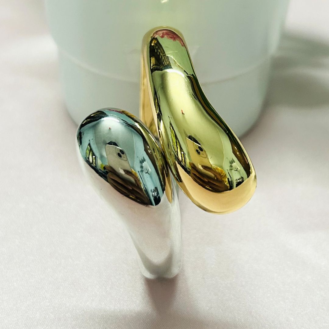 Half Golden Silver Openable kada/Cuff