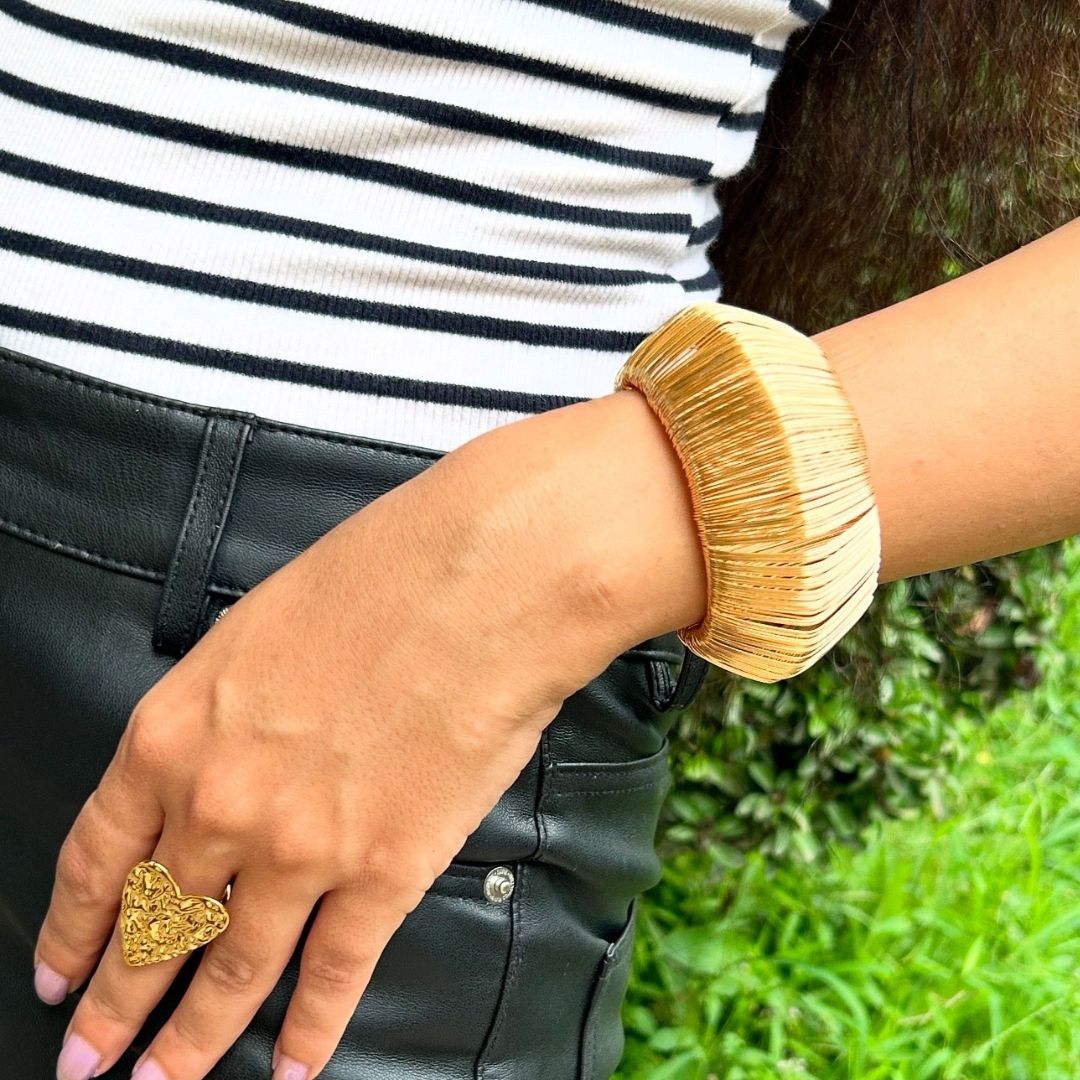 Golden Wire- Wrapped Handcuff