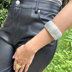 Bling Blogger Round Silver Handcuff