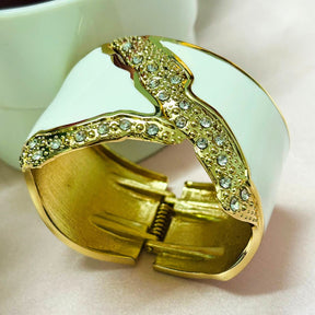 White Starlit Wave Openable Kada/Cuff
