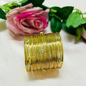 Golden American Diamond wired Handcuff