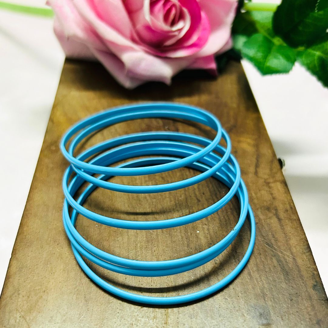 Turquoise Bangles - Pack Of 6