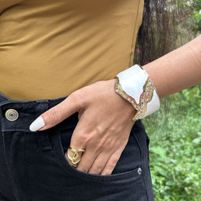 White Starlit Wave Openable Kada/Cuff