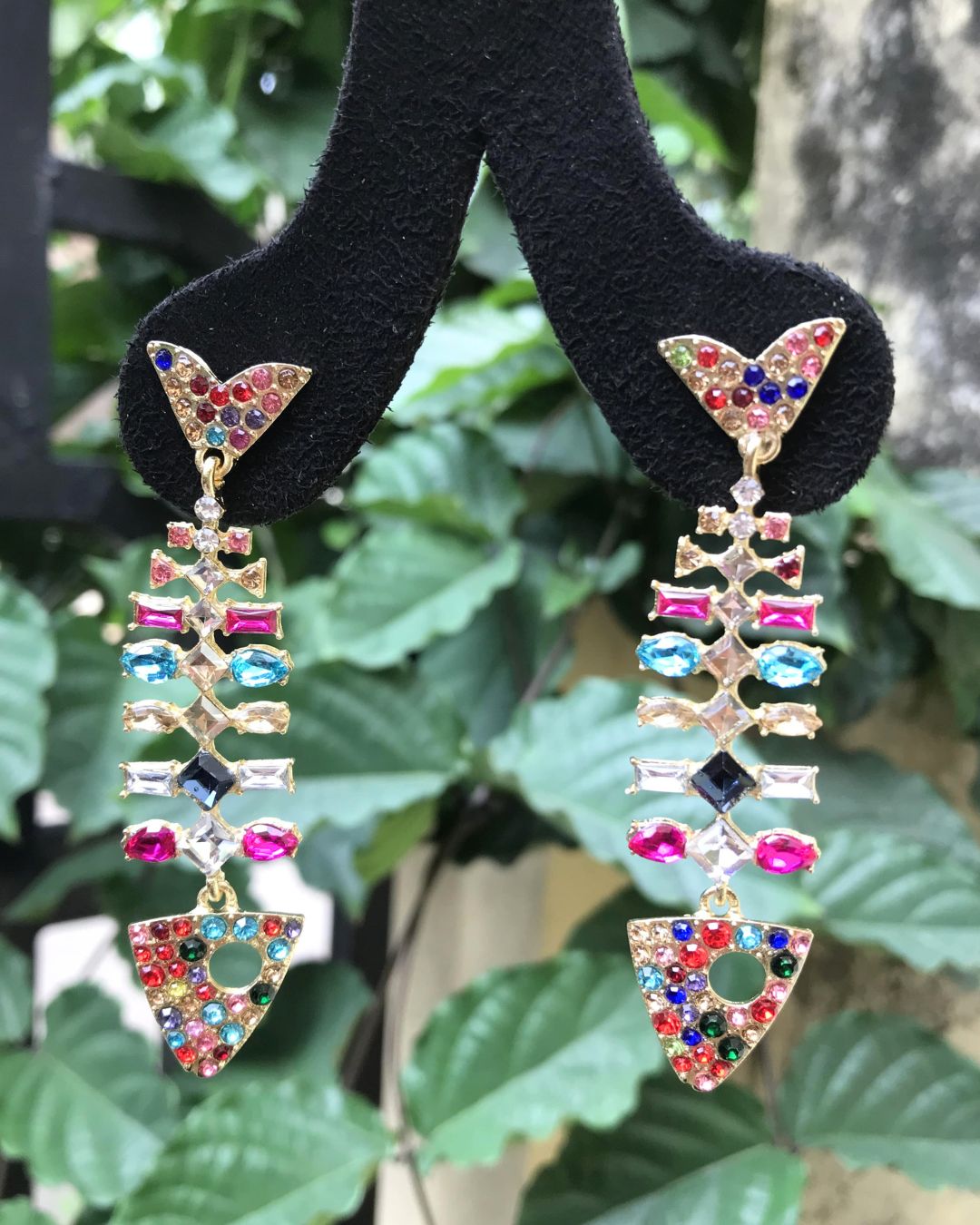 Multicolor- Fish Rhinestone Drop Earrings