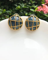 Blue Cage Stud Earrings