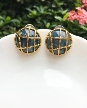 Blue Cage Stud Earrings