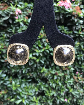 Brown Dome Stud Earrings