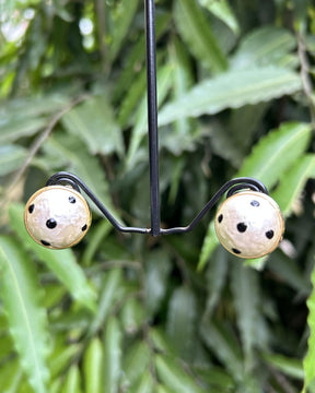 White Polka Dot Stud Earrings