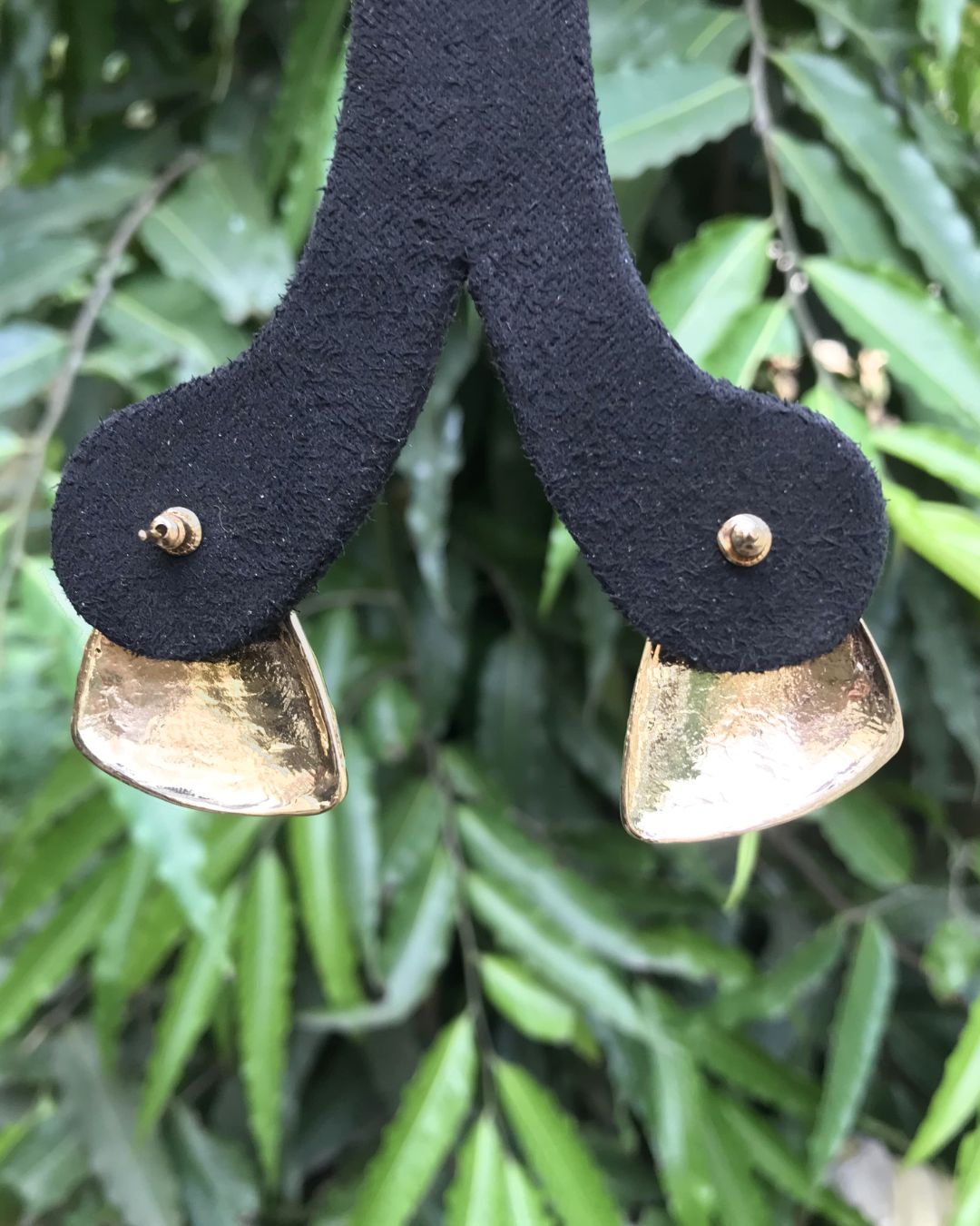 Blue Wave Triangle Stud Earrings