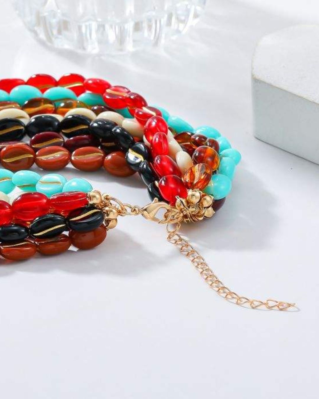Resin Multi-strand Beaded Necklace