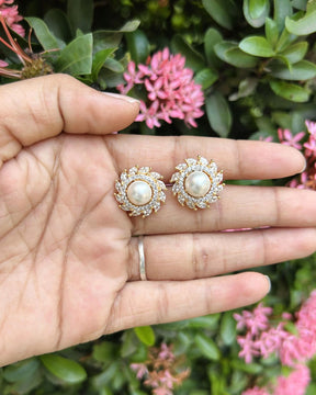 Grace Pearl American Diamond Stud Earring