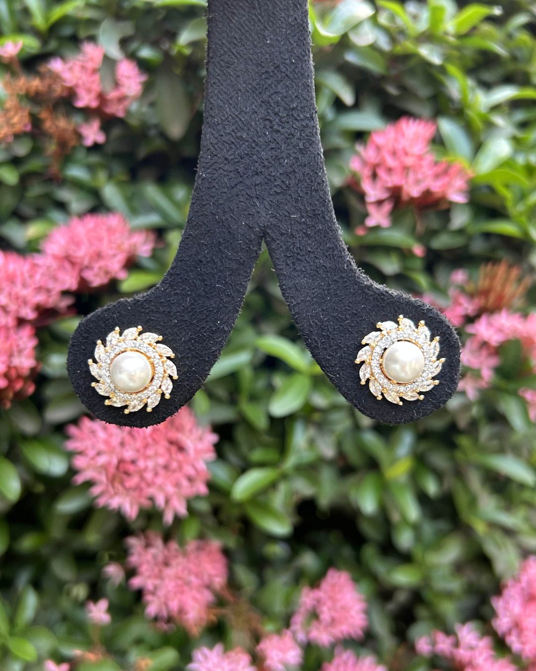 Grace Pearl American Diamond Stud Earring