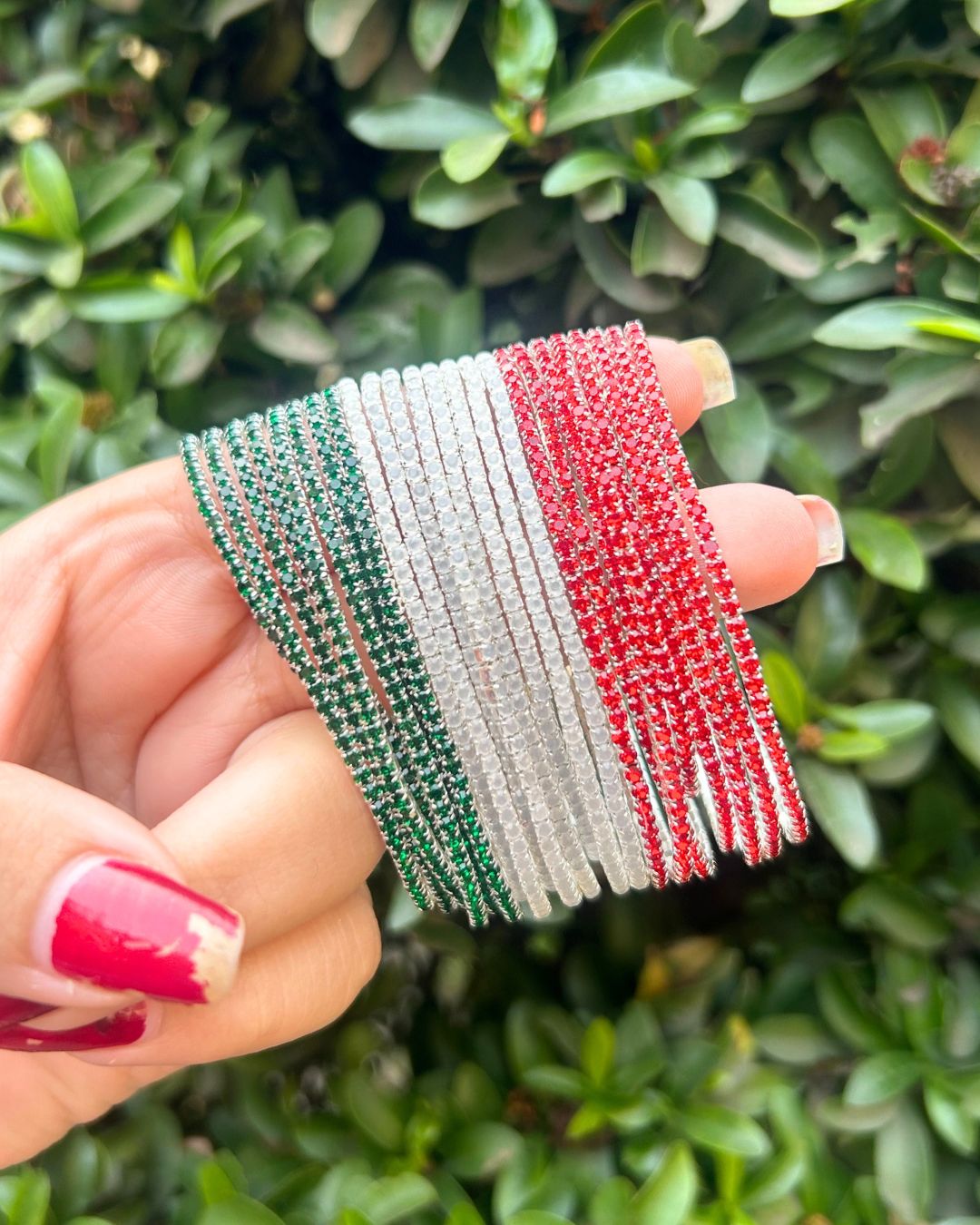 Stretchable Christmas Classic Trio Bracelet - Pack of 18