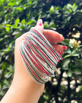 Stretchable Christmas Classic Trio Bracelet - Pack of 18