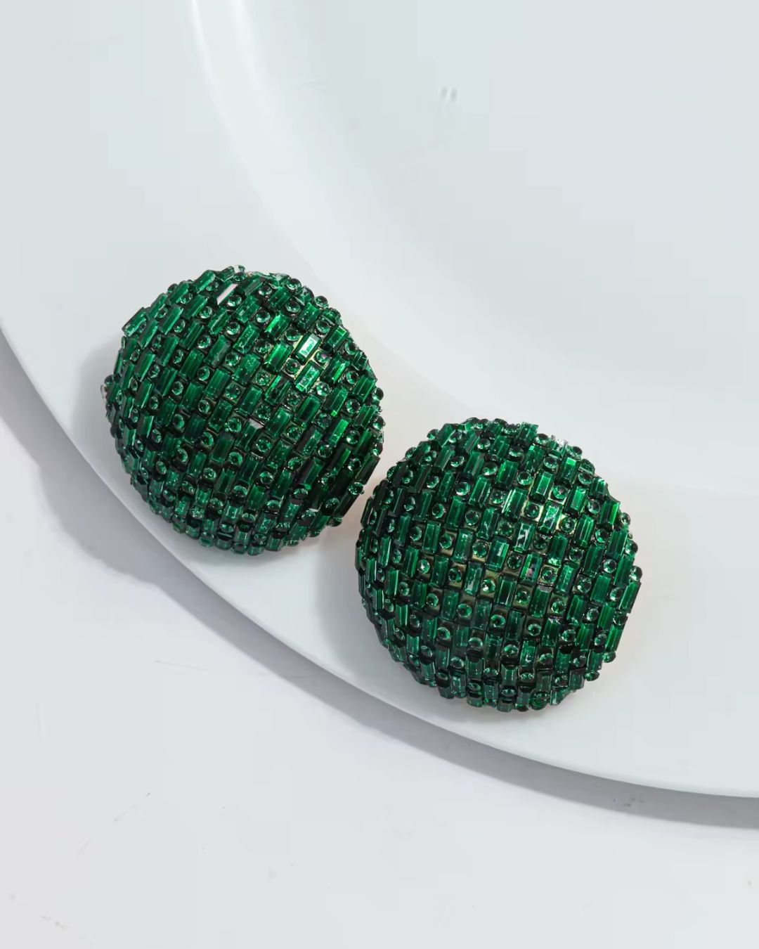 Bling Blogger Green Stud Earrings - Small