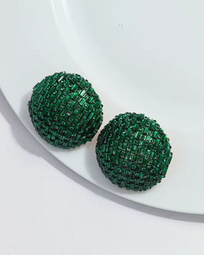 Bling Blogger Green Stud Earrings - Small