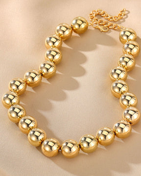 Golden Ball Statement Necklace