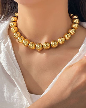 Golden Ball Statement Necklace