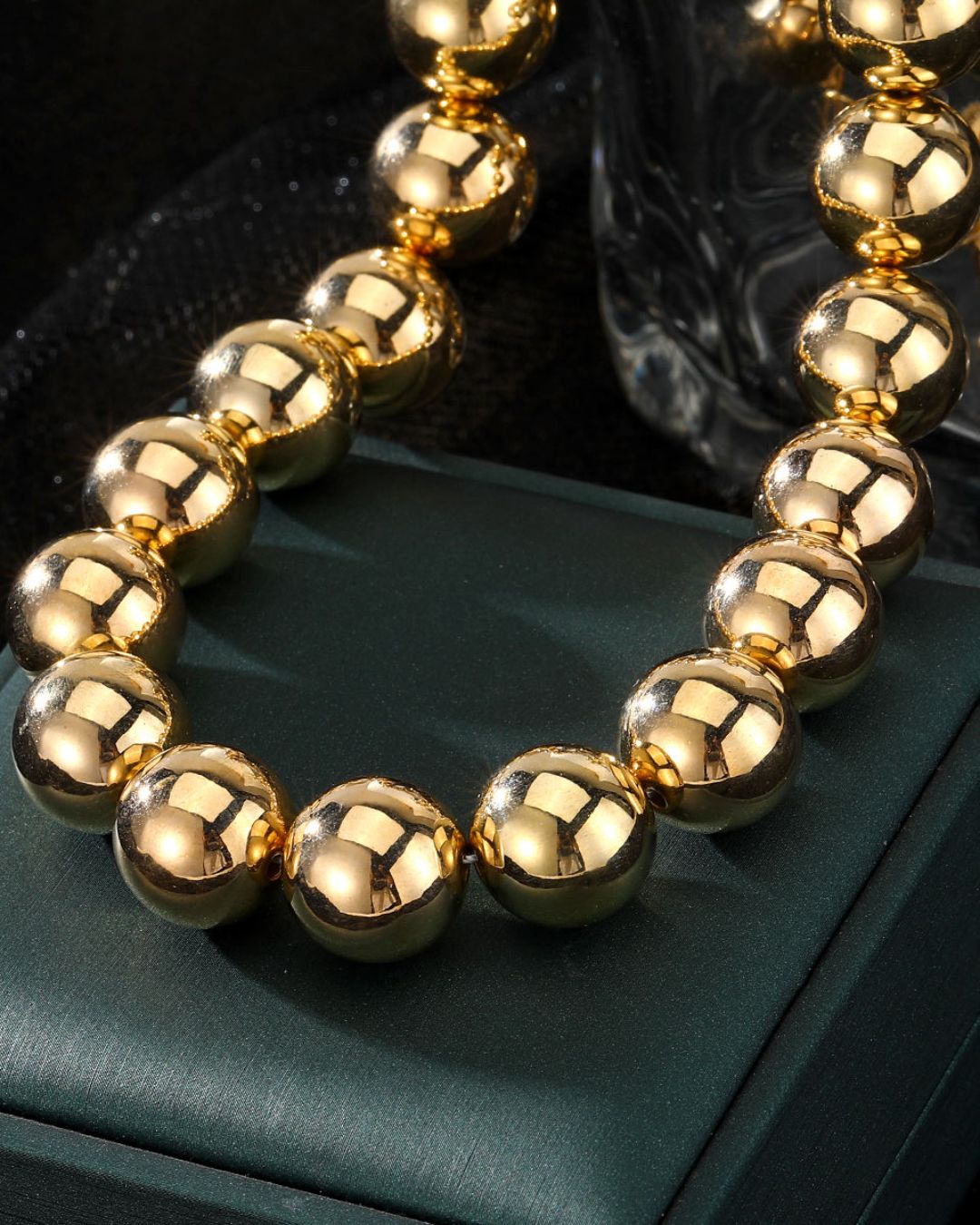 Golden Ball Statement Necklace