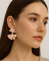 Baby Pink Petal Drop Earrings