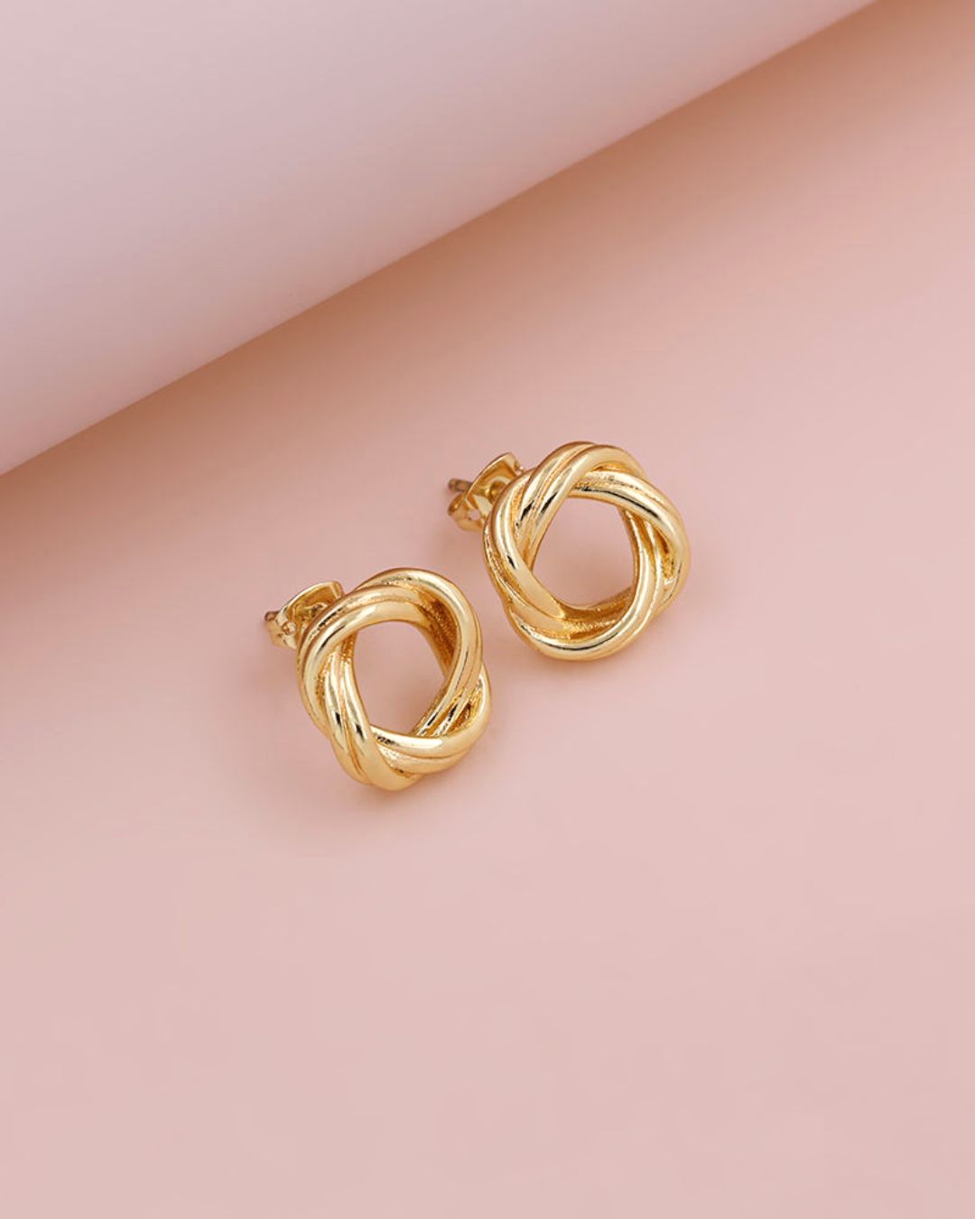 Golden Knot Stud Earrings Small