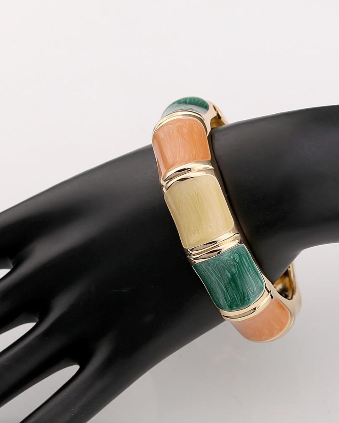 Multi Alloy Enamel Bamboo Bracelet kada/Cuff