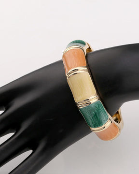 Multi Alloy Enamel Bamboo Bracelet kada/Cuff