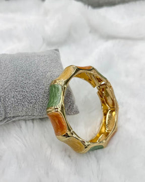 Multi Alloy Enamel Bamboo Bracelet kada/Cuff